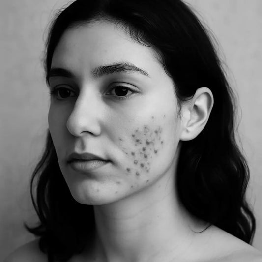 black and white minimalist photo of woman breaking out on one side