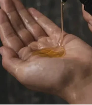 image showing a bottle of Selah product being poured into a hand and the product itself on a surface.